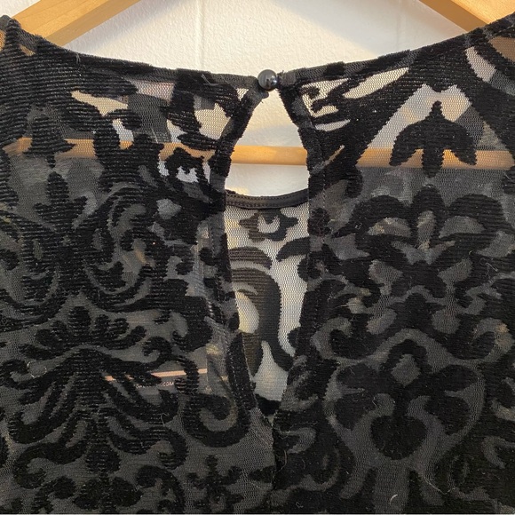 NWT Forever21 Late Night Vibes Sheer Velvet Burnout Bodycon Mini Dress - Picture 5 of 13